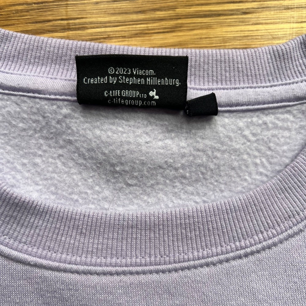 Nickelodeon SpongeBob Squarepants Tough Purple/Lavender Sweatshirt Size L - Picture 4 of 6